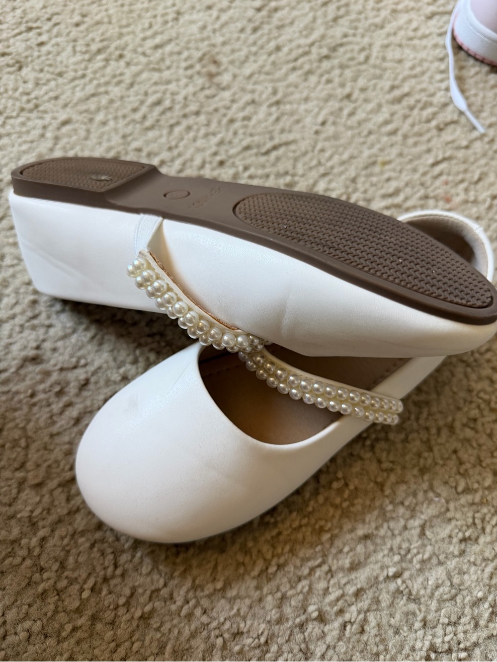 The Children's Place White Pearl Strap Dress Shoes
